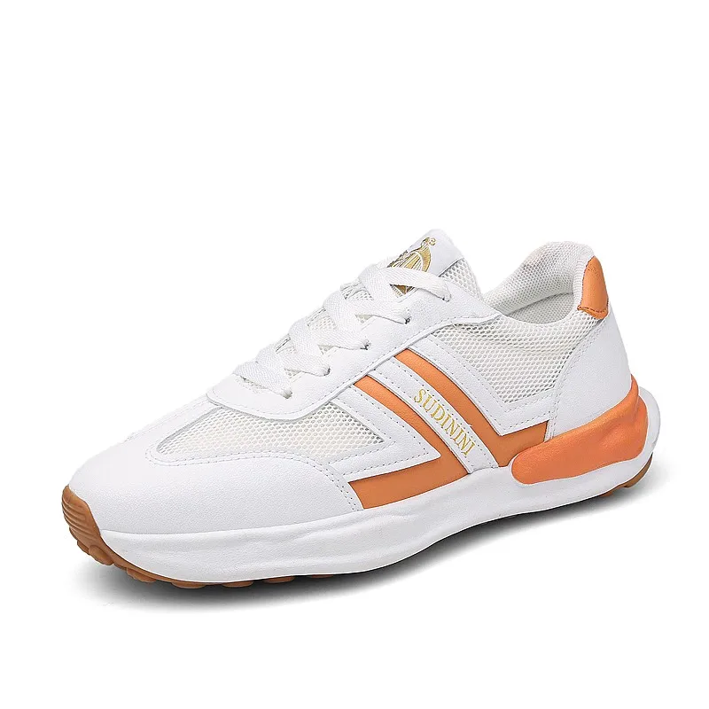 2021 Autumn Men's Shoes Casuals Lace-Up Mixed Colors Cross-tied Shallow Round Toe Fashion Concise Low Heels Air Mesh All-match