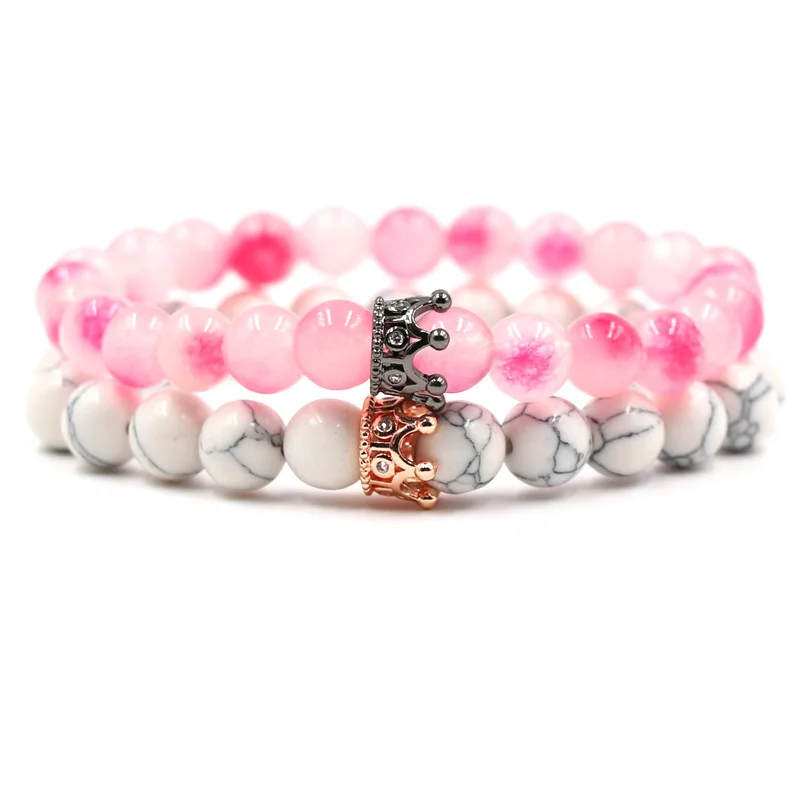 Двойной зеленый белый браслет из натурального камня женские ювелирные изделия