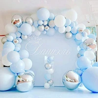 141pcs blue macaron balloon garland arch kit for wedding baby shower boy girl kids 1st birthday party decoration air globos