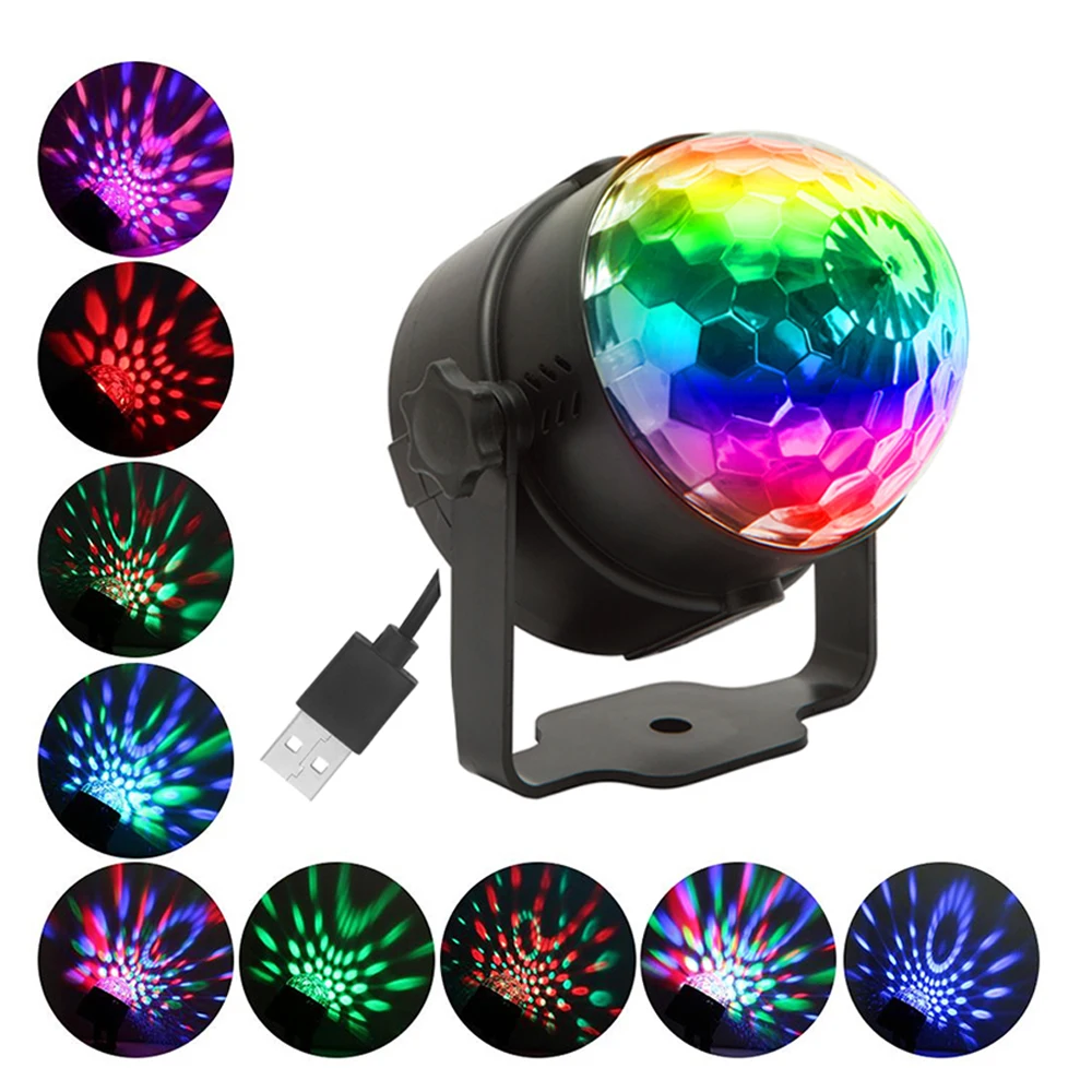 

Миниатюрный светодиодный RGB шар с питанием от USB, Хрустальный волшебный шар, сценическое освещение, лампа для дискотеки, диджея, вечеринки, ц...