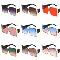 women men sunglasses rimless sun glasse siamese square goggles anti uv spectacles gradient color eyeglasses adumbral a