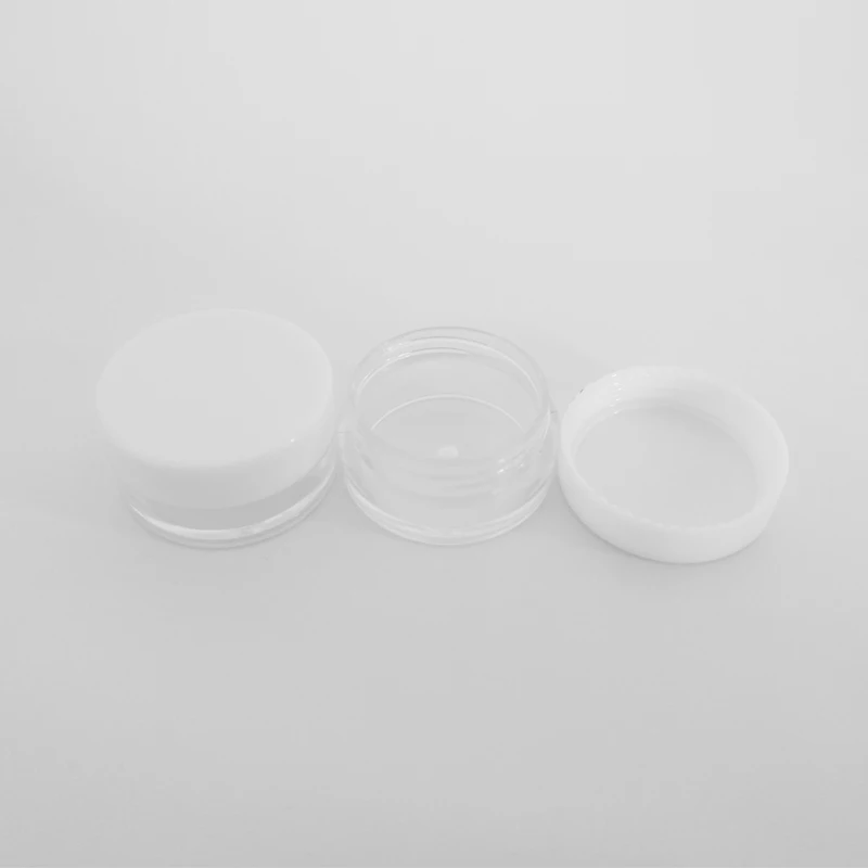 White Lids 200 шт Пустые контейнеры для бальзама для губ 2 г/3 г/5 г пластиковые косметические банки для макияжа прозрачные бутылки для образцов теней для век Крем - Цвет: White Lids
