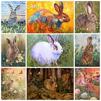 5d diy diamond painting of cut animal rabbit full roundsquare drills wall decor embroidery mosaic art decoration for home
