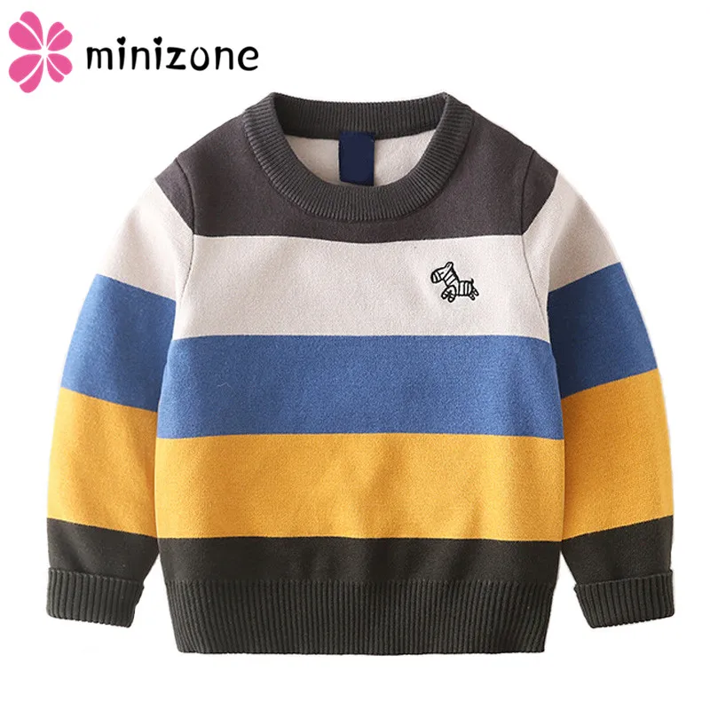 Свитер для младенцев новинка 2018 Повседневные свитера в полоску мальчиков зимний