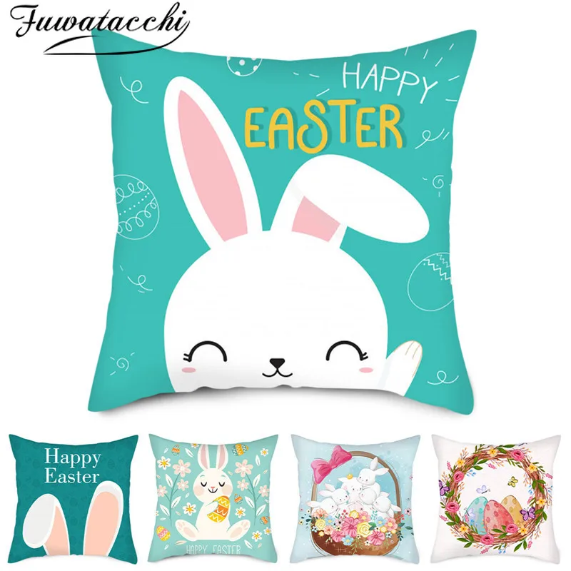 

Fuwatacchi Animal Cushion Covers Cute Rabbit Pillow Cases Cotton for Bedroom Sofa and Chair Decorative Pillow Covers 45*45