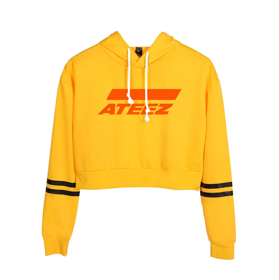 Ateez Kpop свитшоты женские корейские пупок толстовки Толстовка классная, с принтом сексуальная стильная новая популярная Harajuku пуловер уличная