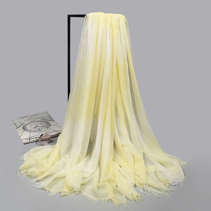 Женские шифоновые шелковые шарфы модные весенние из модала однотонный платок