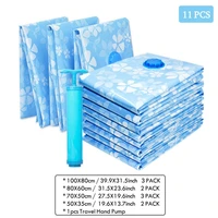 7 11pcs thickened vacuum bag with hand air pump reusable blanket clothes quilt storage bag organizer foldable compressed bag