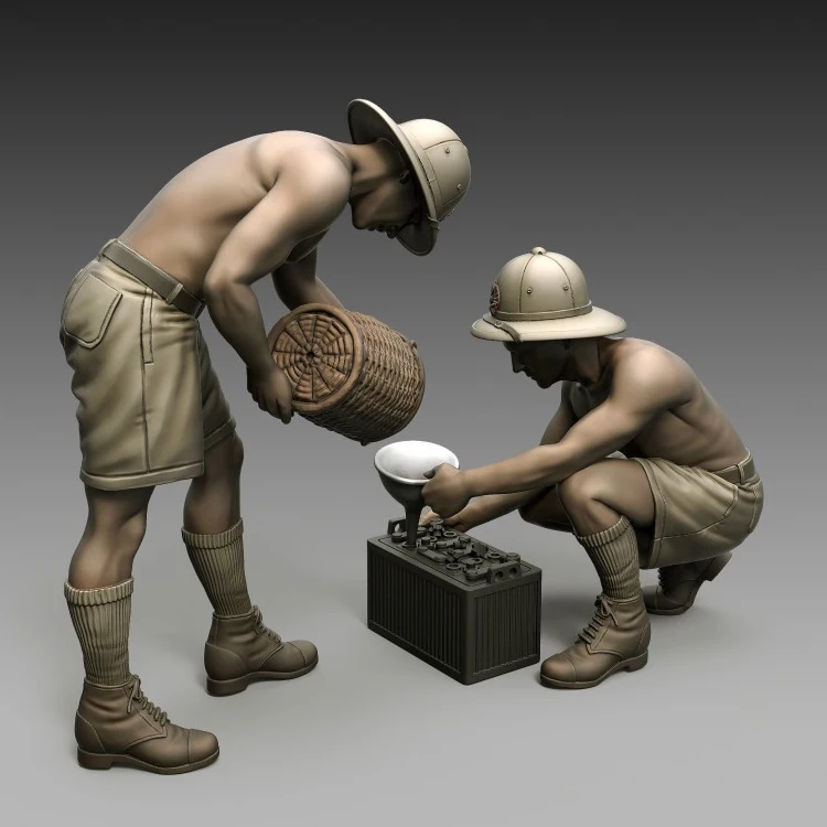 Неокрашенная полимерная фигурка итальянских солдат в масштабе 1/35|Наборы для