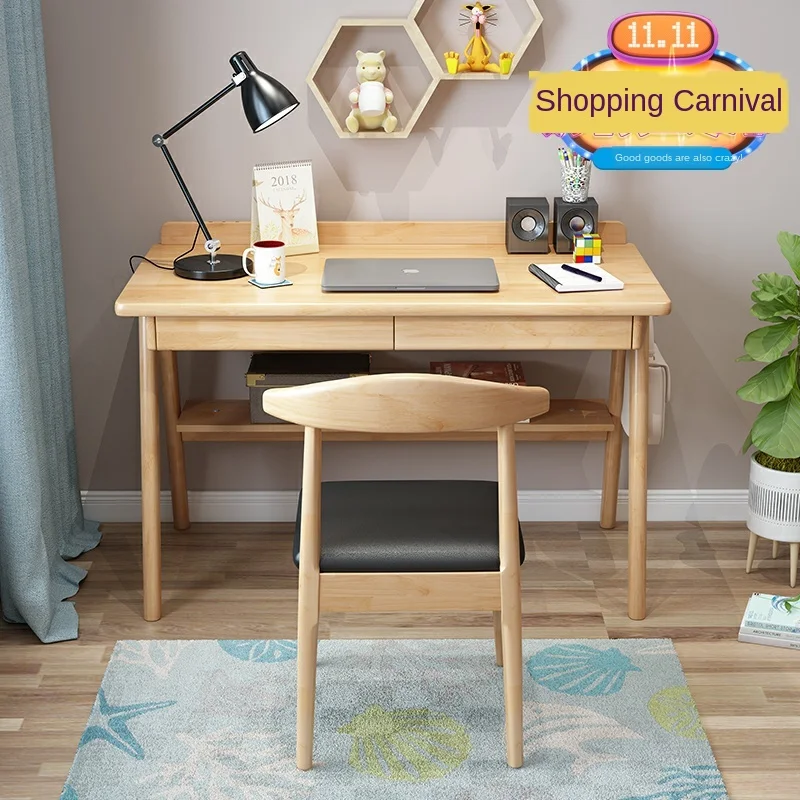 Простой стол из цельного дерева домашний рабочий ученик учится писать в