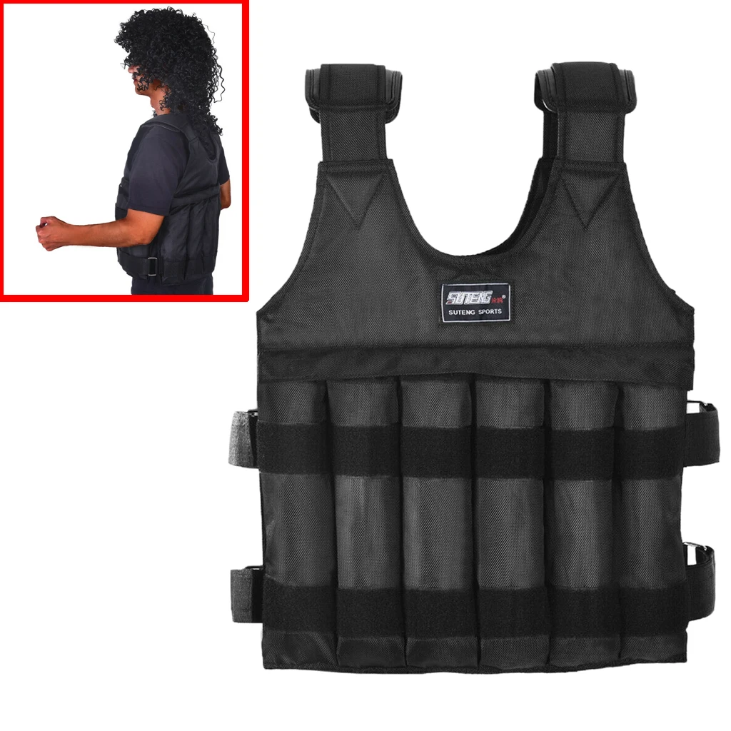 

50kg Loading Weight Vest for Boxing Weight Training Workout Fitness Gym Equipment Adjustable Waistcoat Jacket Sand Clothing
