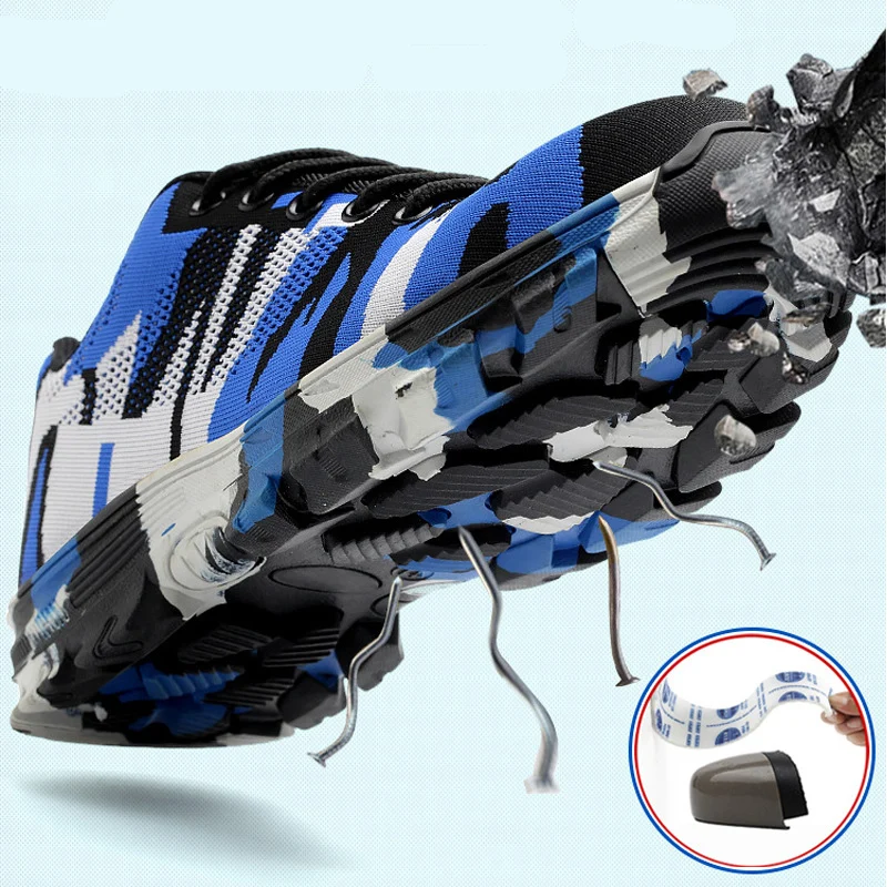 

Anti-smashing Puncture-Proof Safety Shoes Men Women Steel Toe Air Work Sneakers Indestructible Ryder Shoes Fashion Men's Boots