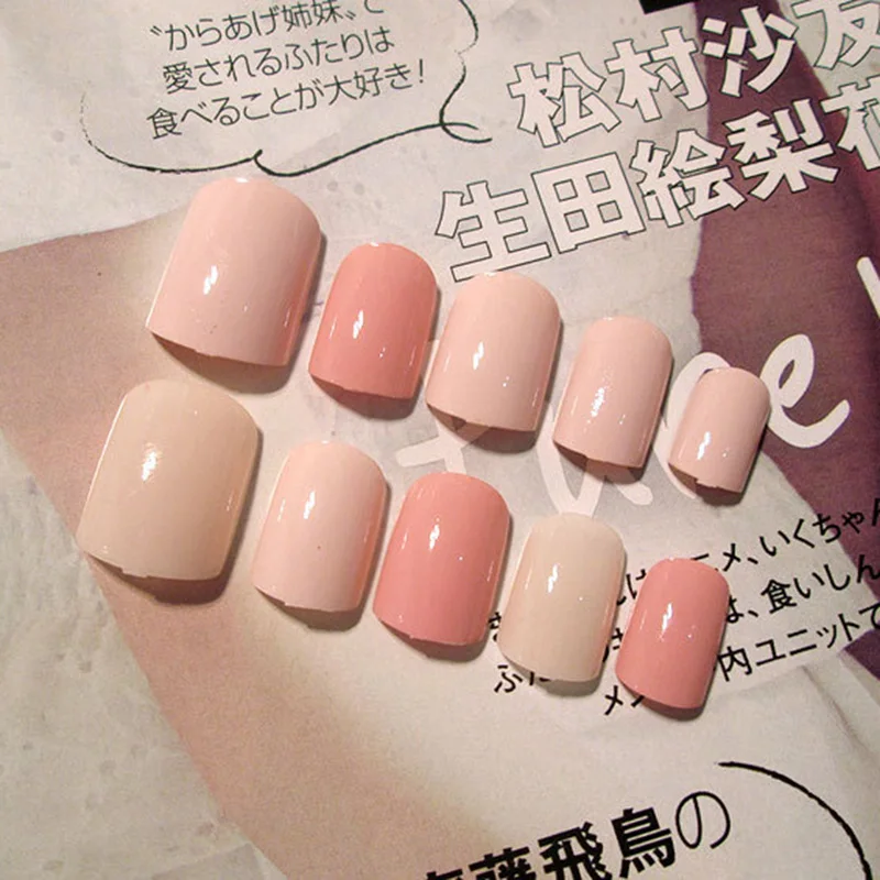 Hot sale Ladies Girls Fake Nails DIY Patch Short Sticker Strips 24Pcs Artificial Durable Nail Art for Wedding Party Shopping Travelling |