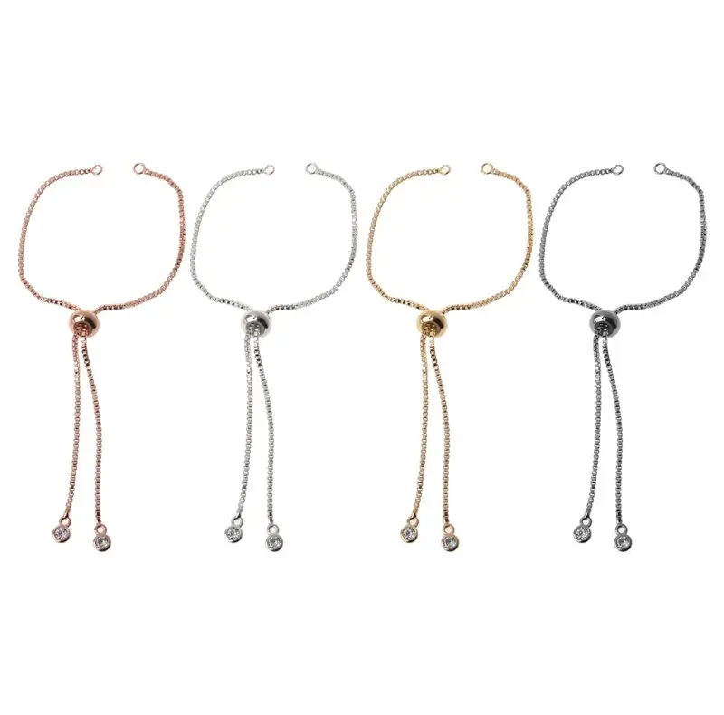 

Adjustable Brass Bracelet Slide Extender Chain with Ball Ends for Jewelry Making