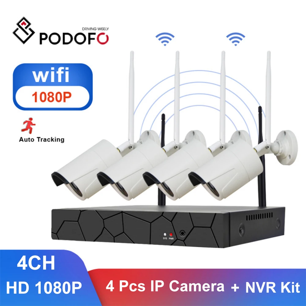 

Система видеонаблюдения Podofo, 4 канала, HD 1080P, 2 Мп, Wi-Fi, ИК-подсветка