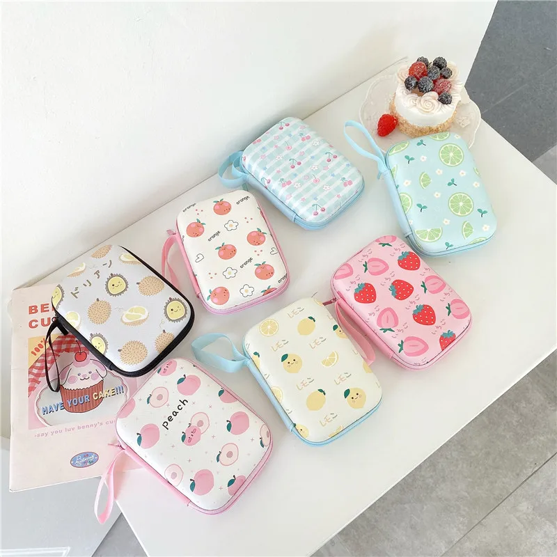

Summer Fruit Zipper Hard Headphone Holder Case For Airpods Redmi Airdots Case Storage Bag Box Earbuds Accessories Earphone Pouch
