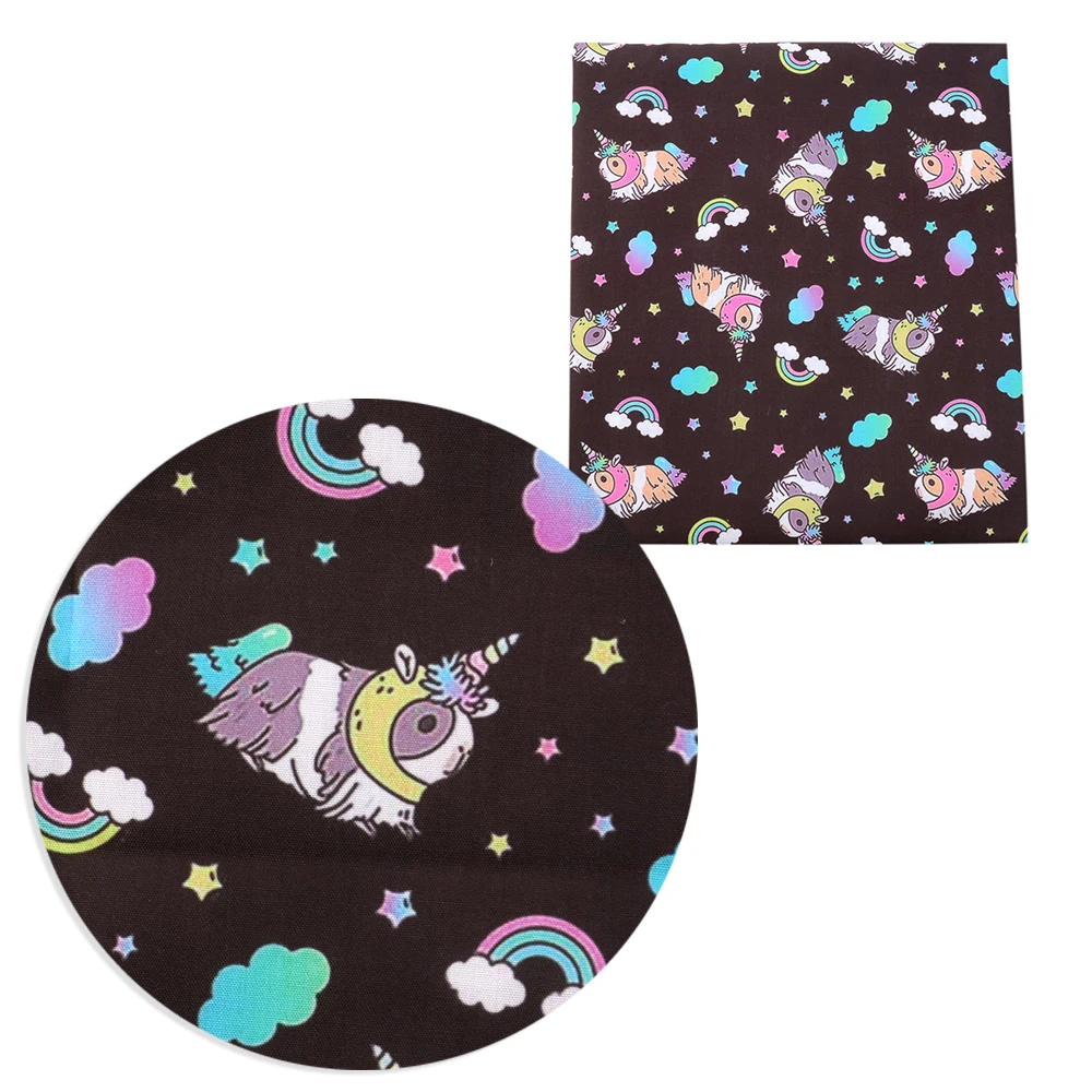 Единорог Радуга из хлопково полиэстеровой ткани с принтом FabricTissue швейная