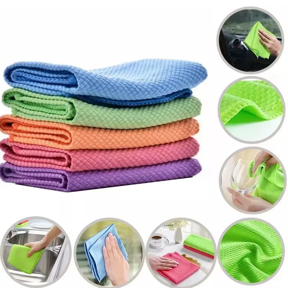 

5 pieces of microfiber cleaning cloth wipes kitchen household cleaning absorbent wipes magic wipes tableware cleaning