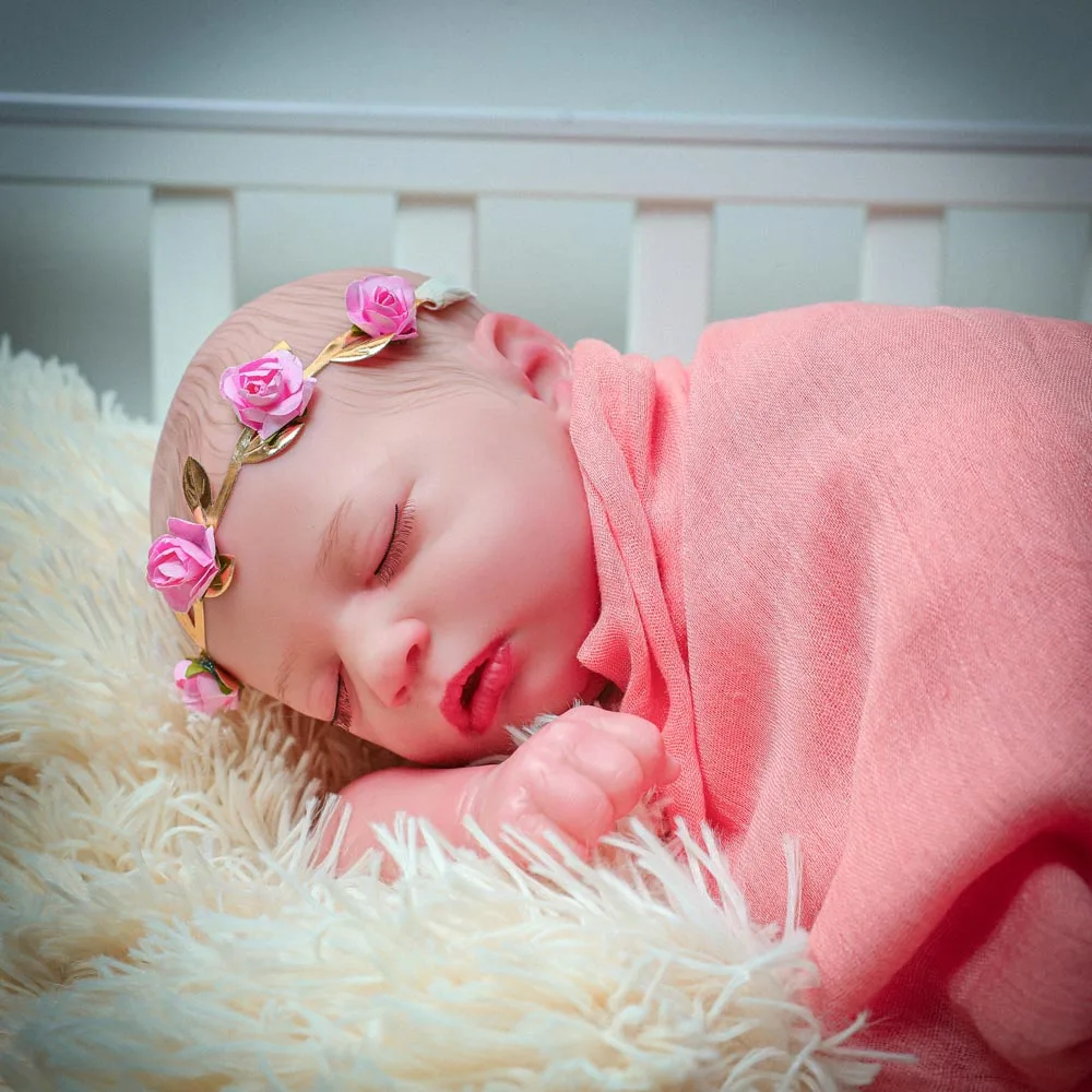 

17Inch SKYA Reborn Baby Doll Girl Sleeping 43CM Realistic Newborn Baby Dolls Full Vinyl Body Lifelike Toys Gift For Kids Girls