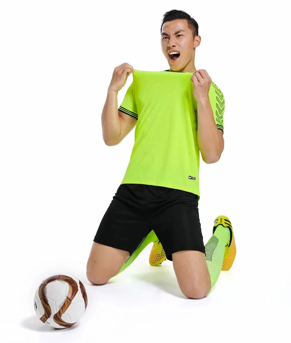 Jersey Blank Football Men Soccer Survetement Uniform Adult CustomizeTraining Tracksuit Uniforms Shirt with Shorts Suits New Set
