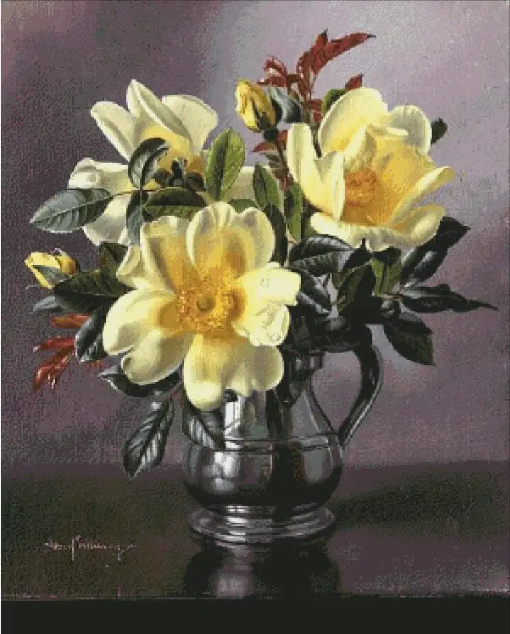 Посылка для вышивки крестиком с желтыми цветами 18/14/11 шт. | Дом и сад