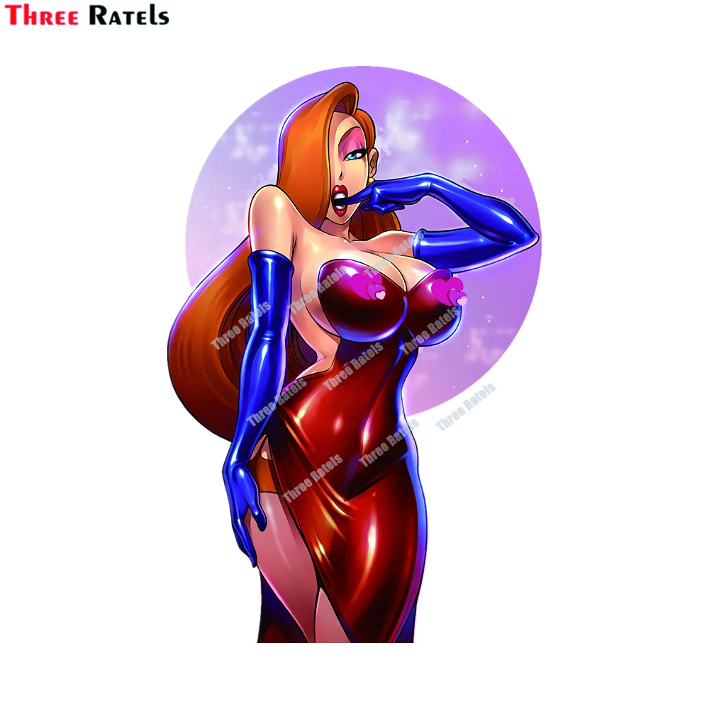 

Three Ratels E135 Anime Girl Car Stickers Jessica Rabbit Vinyl Material Waterproof Property Auto Decals