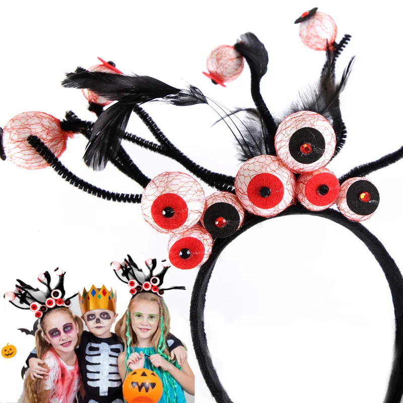 

Halloween Eyeball Headband Girls Boys Adult Terrorist Frightened Hair Hoop Halloween Horror Accessory Headwear Party Decor Gift
