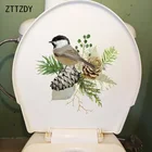 ZTTZDY 24,2  22,5 см милые птицы на сосновые ветки дерева украшения дома настенные наклейки настенные забавные наклейки для туалета T2-1129