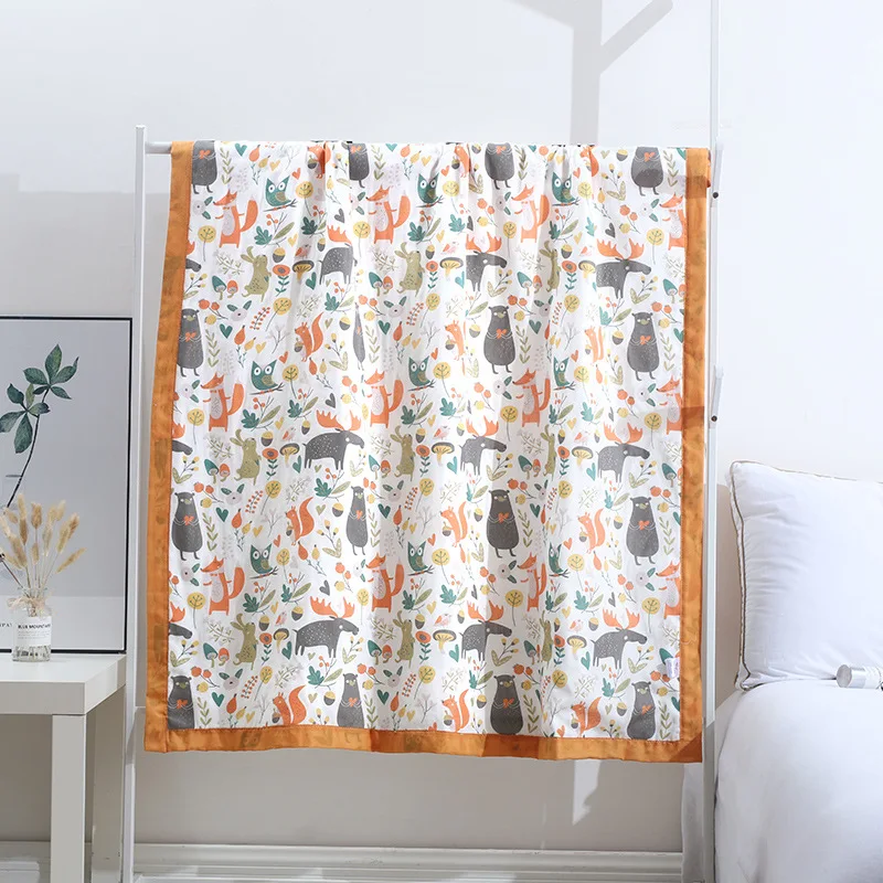 Одеяло для младенцев 1 шт. муслиновых квадратов, пеленок, мягких слюнявчиков, слонов, вязаных детских шапочек 110*110 дюймов.