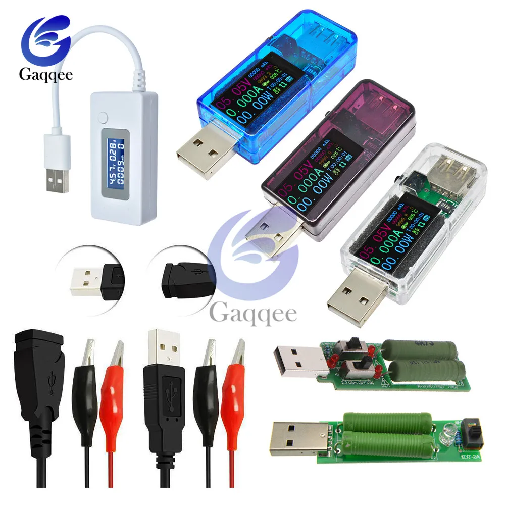 USB Тестер DC Цифровой вольтметр Amperimetro измеритель напряжения тока детектор power Bank индикатор зарядного устройства/нагрузочный резистор/разъем