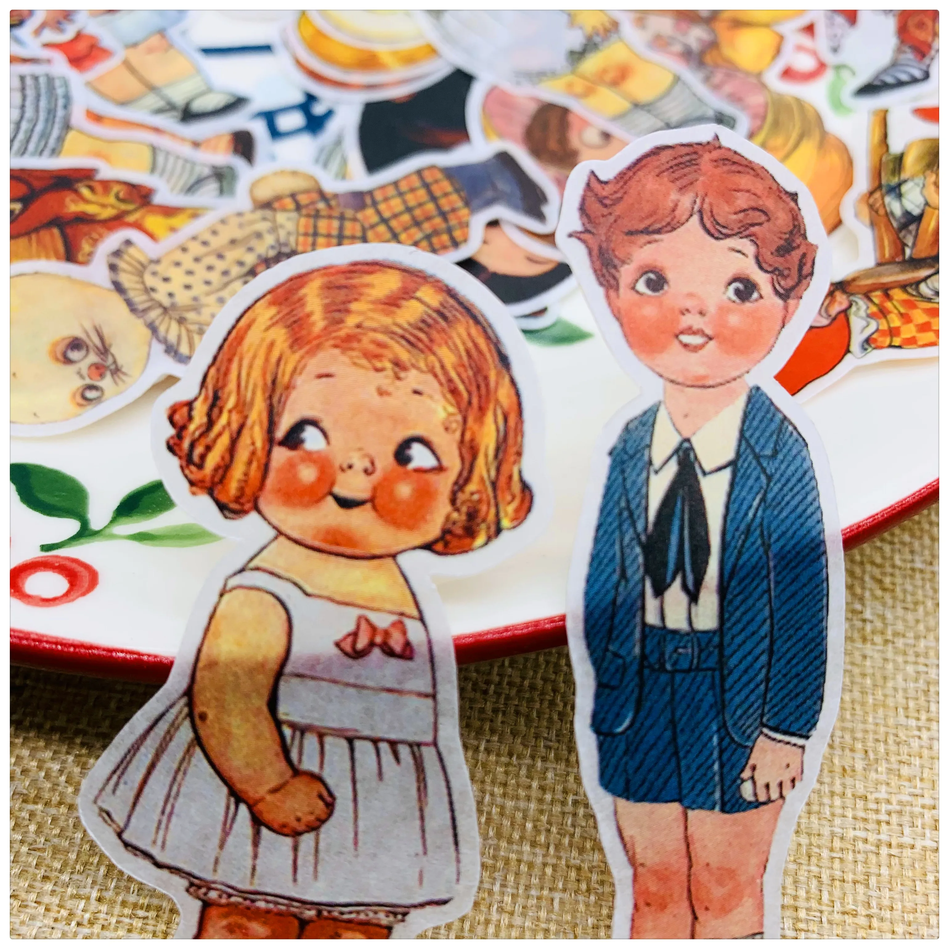 

Vintage Doll TN sticker DIY scrapbook base collage mobile computer diary happy plan gift sealing decoration sticker