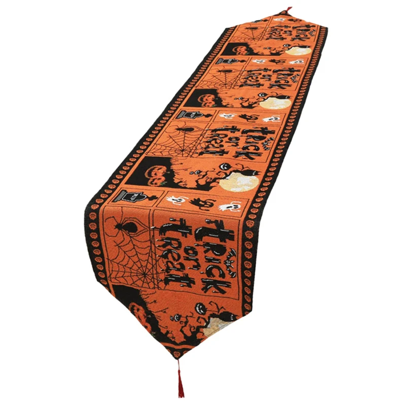 

Halloween Pumpkin Spider Castle Table Runner Table Runner Shopping Mall Hotel Table Counter Home Decorations