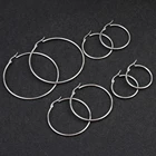Серьги-кольца Chandler из нержавеющей стали женские, круглые ювелирные украшения большого и маленького размеров с гладкой поверхностью