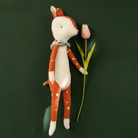 handmade christmas deer plush for baby 0 36 months newborn gift handmade deer girl soft fabric doll sweing toy