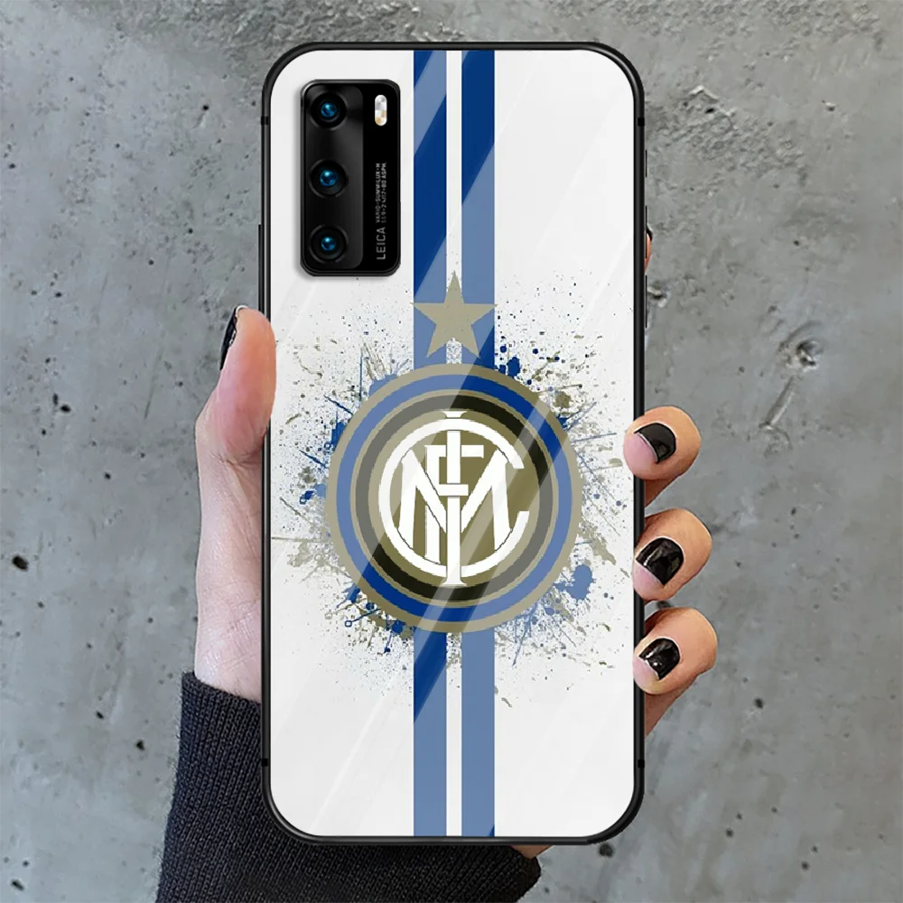 

Inter Club Football Phone Tempered Glass Case Cover For Huawei P Nova Mate 5T 20 30 40 E Pro Lite Smart 2019 2021 Bumper Cover