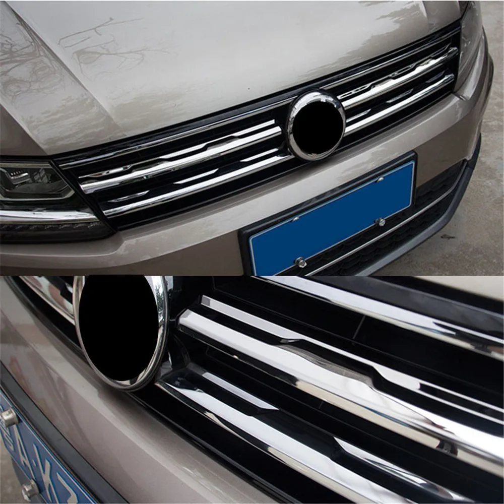 Для Volkswagen VW Tiguan MK2 2016 2017 2018 2019 хромированный передний сетчатый гриль решетка