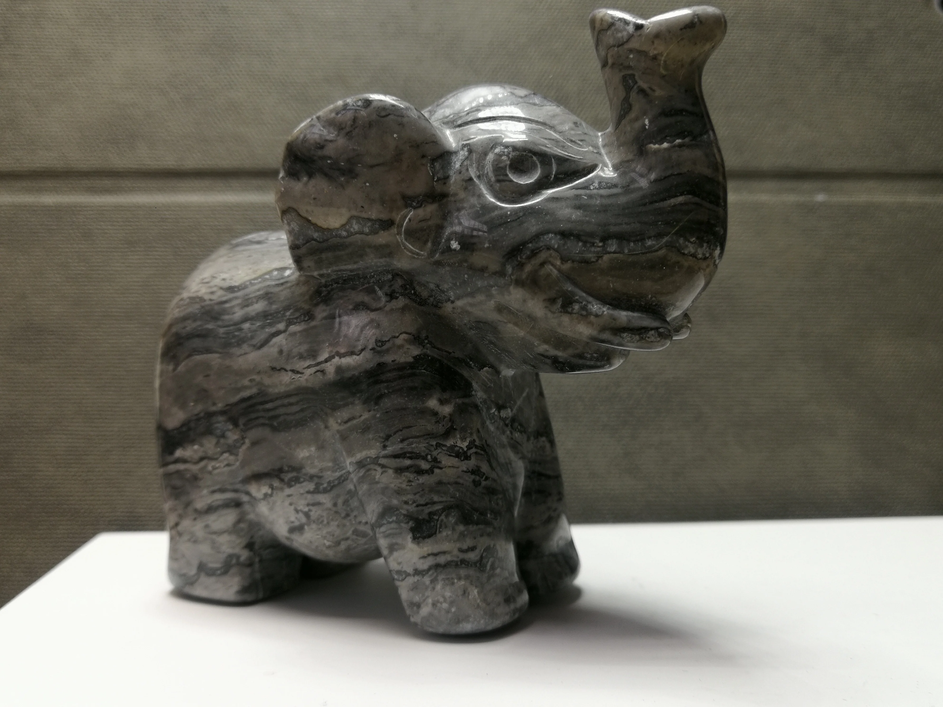 303 1 натуральный серый слон камень &quotЗебра&quot ручной работы исцеление --- 04