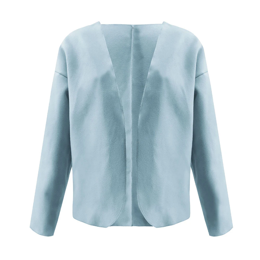 Модная женская осенняя однотонная куртка с длинным рукавом двусторонний