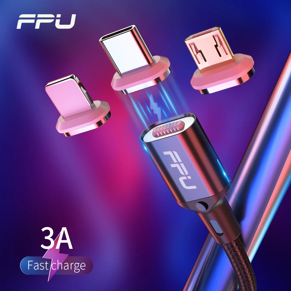 FPU Магнитный Micro USB кабель для iPhone Samsung Type C быстрая зарядка магнитный зарядное