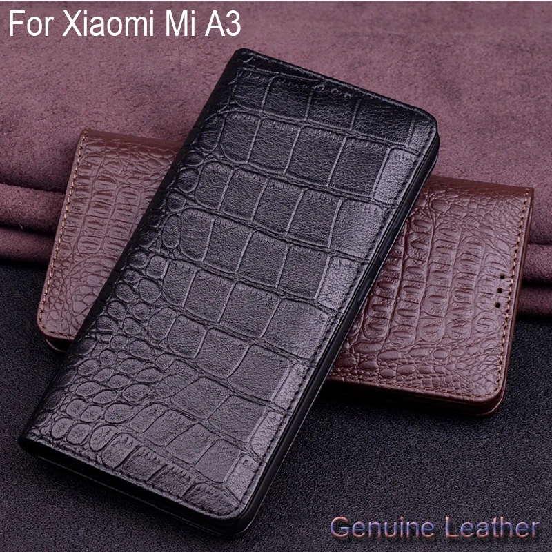 

Роскошные Чехлы из натуральной кожи с узором «крокодиловая кожа» для Xiaomi mi A3 a3 кожаный защитный чехол тонкий чехол mi A 3 Coque