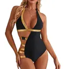Соблазнительный женский боди, вырезанный слитный купальник с лямкой на шее, монокини с открытой спиной, слитный купальник, купальный костюм