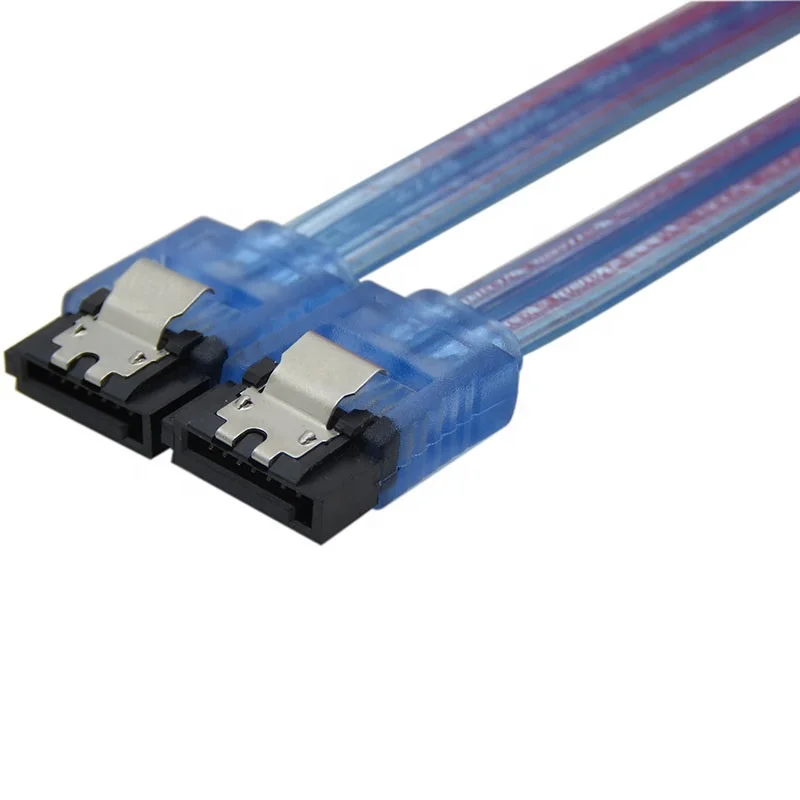 Кабель для передачи данных SATA 3 0 III 1 м прозрачный синий высокоскоростной 6 Гбит/с