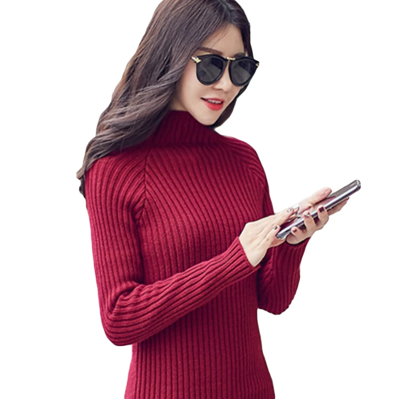 Платье-Свитер новинка 2020 женские вязаные платья с длинным рукавом и высоким