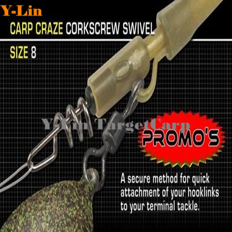 20 штук для рыбалки на карпа штопор поворотный UK 8 быстросменных вертлюгов Карп