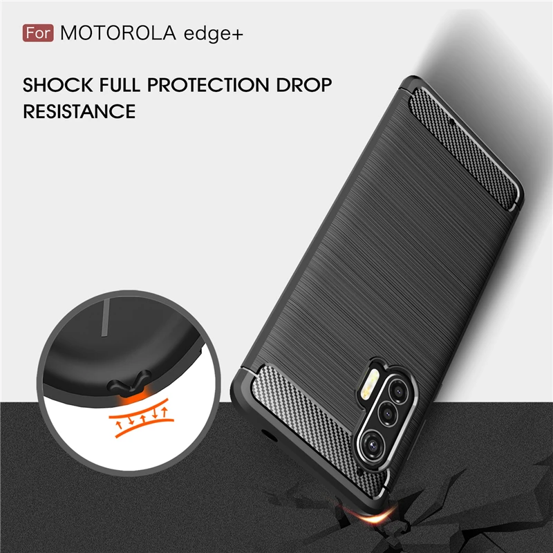 Фото Чехол для Motorola Edge Plus из углеродного волокна полностью противоударный Чехол для Motorola Edge Plus из углеродного волокна полностью противоударный