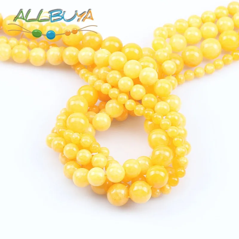 Натуральный камень Желтый Бусины из нефрита пчелиного воска для изготовления