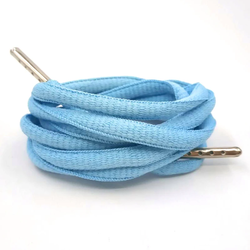 09 sky blue Silver Аксессуары для обуви, шнурки для обуви, белые, круглые, мужские, плоские, замочки, Круглые, Сникеры, кружева, офсетные, кордон, 4 цвета, металлическая головка - Цвет: 09 sky blue Silver