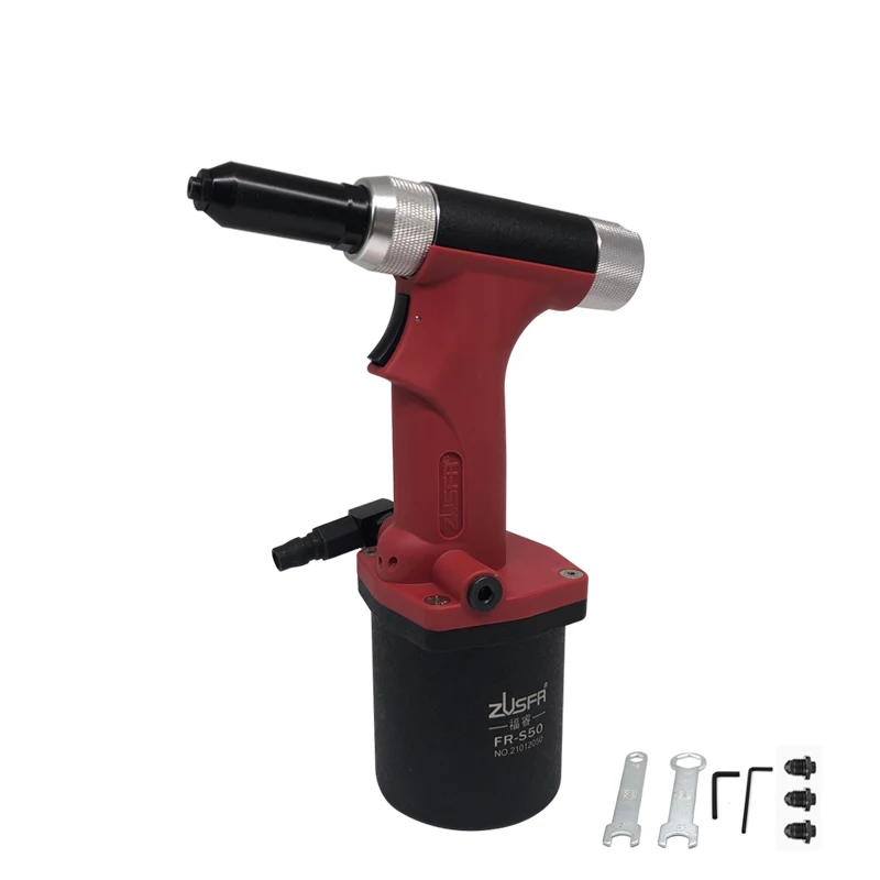 Pneumatic Rivet Gun Rivet Machine Air Gun Three-jaw Hydraulic Oiling FR-S50 Portable Stainless Steel Core Pulling