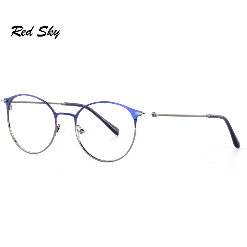 Круглые очки в стиле ретро с металлической оправой кошачий глаз из нержавеющей