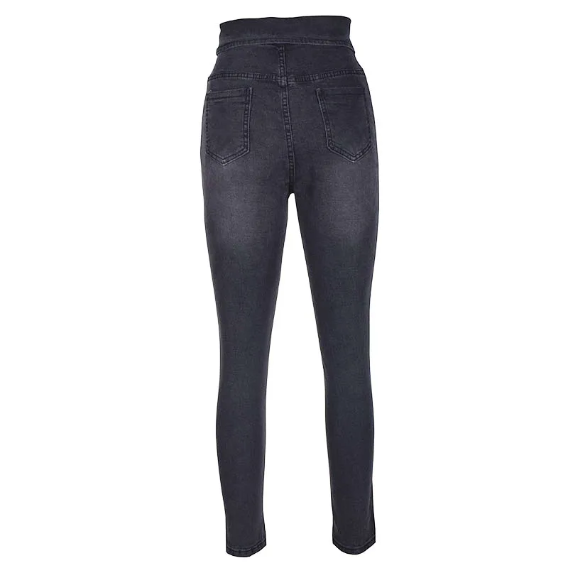 

2021 Woman Jeans Skinny Pencil Pants High Waist slim black Femme Slim Stretch Denim Jeans Trousers Spring Autumn